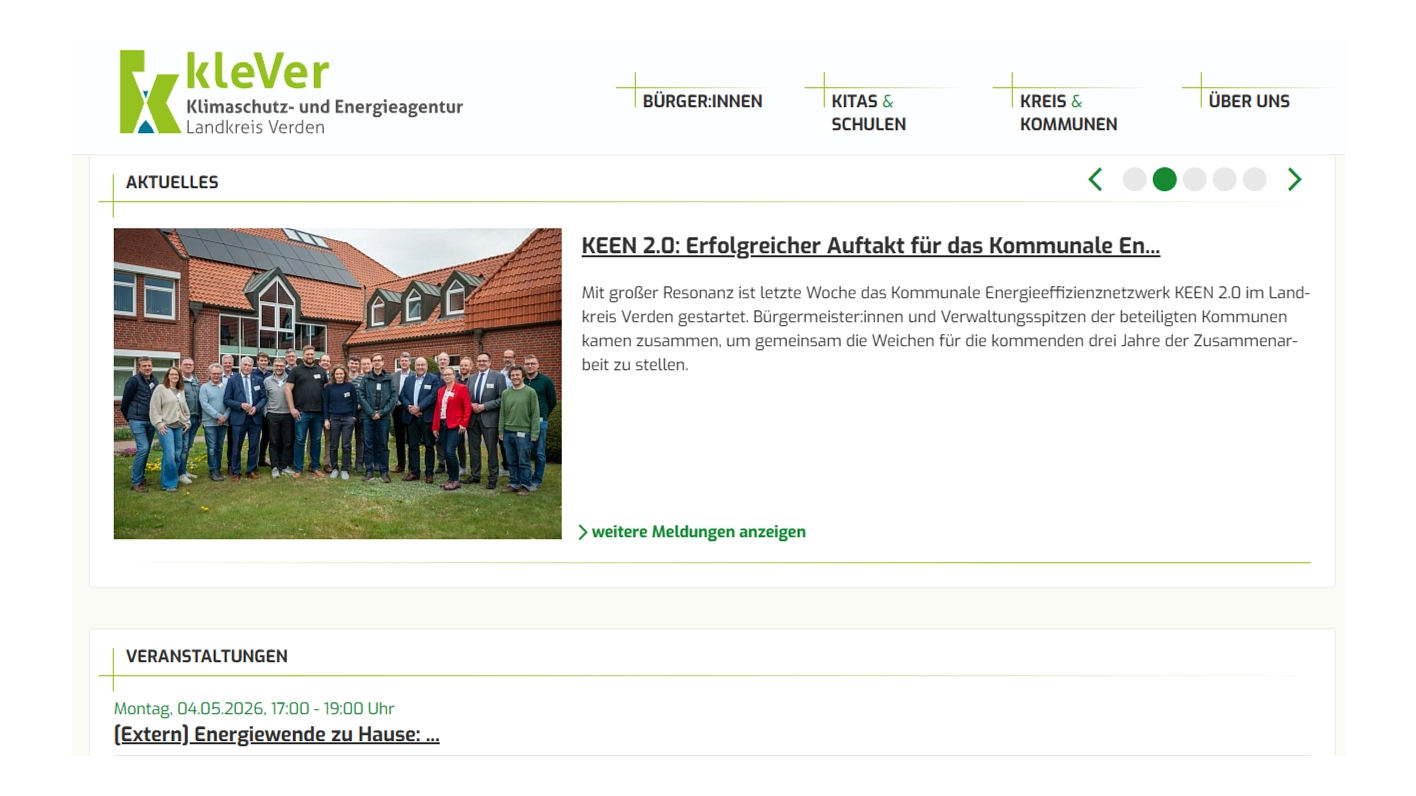 kleVer Homepage Aktuelles + Veranstaltungen (neu)
